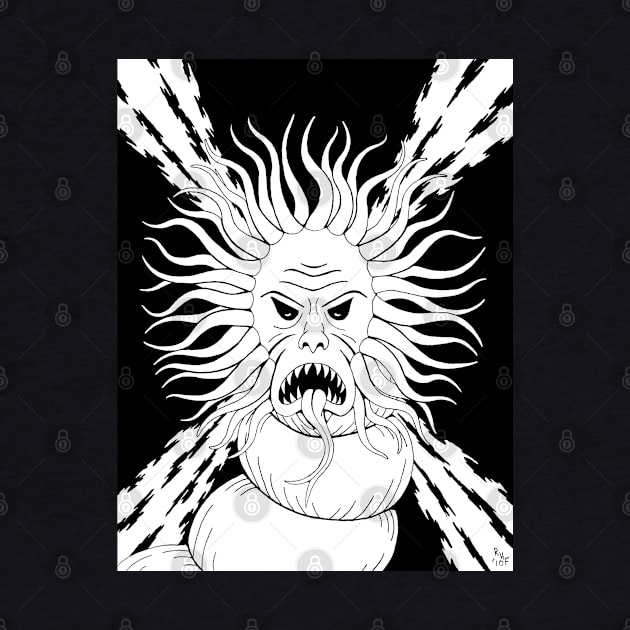 Tentacled Monstrosity Weird Horror Art by AzureLionProductions